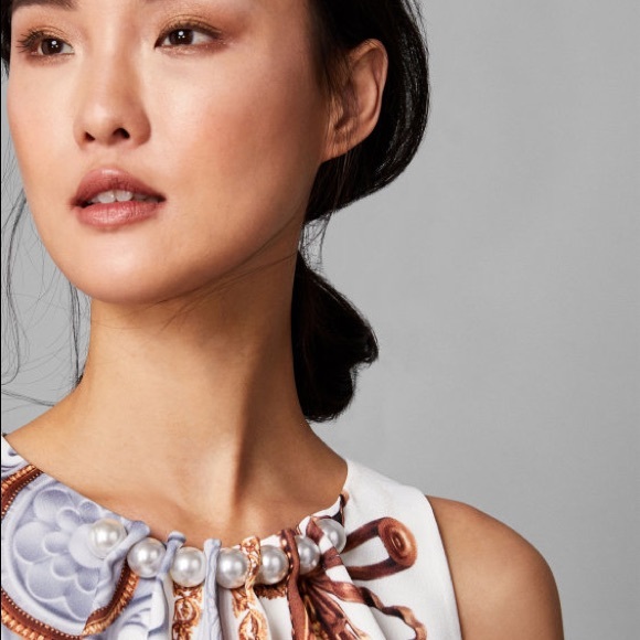 Ted Baker ORLLA Versailles pearl neck midi dress - Picture 5 of 8